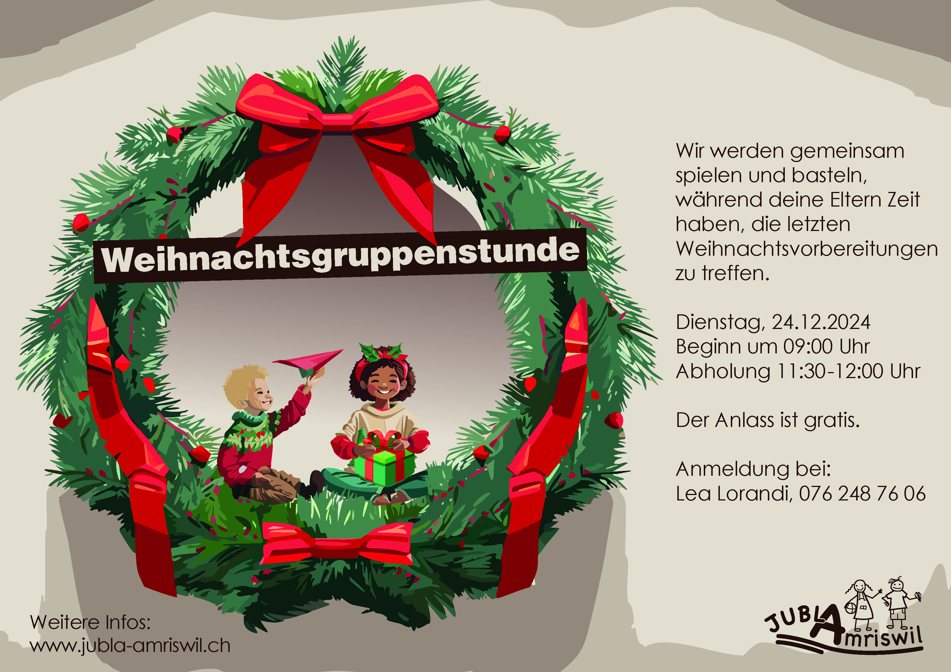 Flyer neu Weihnachtsgruppenstunde Jubla 2024