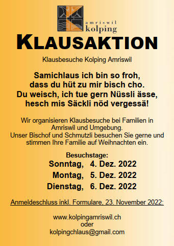 Klausaktion Kolpingverein Amriswil